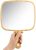 YEAKE Hand Mirror,Extra Large Natural Bamboo Handheld Mirror with Handle, Single-Sided Portable Travel Vanity Mirror for Men & Women,8.9″ W x 12.4″ L