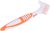 Jowxsx Premium Denture Cleaning Brush Set with Multi-Layered Bristles & Ergonomic Rubber Handle, Portable Denture Double Sided Brush for False Teeth Cleaning Brush Multiple Layers of bristles Orange
