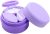 3 in 1 Travel Silicone Makeup Containers for Toiletries Shampoo Lotion Refillable Empty Jars with Spoon, Portable Containers for Trinkets Pills, including 3 Dispensers & 1 Protective Box (Purple)