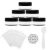 SumDirect 50Pcs 10G/10ML Clear Plastic Cosmetic Containers with Black Lids, Sample Jars, Makeup Sample Containers with 10 Pcs Organza Bags and a Scoop