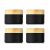 4 Pack 30 Gram Black Frosted Glass Cream Jar,Empty Sample Makeup Cosmetics Container Jar Pot With Seal Inner Liner for Face Cream,Lotion,Eye Shadow-FREE 4 Plastic Pick Stick