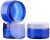 2PCS 100G/100ML(3.5oz) Blue Refillable Empty Plastic Cream Jars Bottes Sample Cosmetic Makeup Container with Mixture Screw Top Cover and Inner Cap for Emulsion Hand Lotion