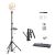 Klvied Wig Stand Tripod Adjustable Mannequin Head Stand with Foot Panel, Reinforced Metal Wig Head with Tool Tray for Cosmetology Hairdressing Styling Training