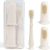 Ali+Oli Oral Care Set for Baby (Ivory) Includes Dual-Sided Baby Finger Toothbrush x 2, Tongue Scraper for Baby, Protective Case, BPA, Phthalate, and PVC Free, Food-Grade Baby Care Products for Infants