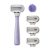 FLAMINGO 5-Blade Razors for Women – 1 Razor Handle + 4 5-Blade Refills + 1 Shower Holder – Lilac