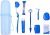 Portable Case Orthodontic Care Kit Orthodontic Toothbrush Kit for Braces for Orthodontic Patient Travel Oral Care Kit Dental Travel Kit Interdental Brush Dental Wax Dental Floss (8 Pcs/Pack)-Blue