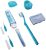 ColdentCare Orthodontic Oral Care Kit for Cleaning Brackets Braces, Includes Toothbrush and Cap, Travel Toothbrush, Dental Floss 12m, Dental Wax, Floss threaders, Interdental Toothbrush. Case (Blue)