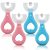 Kids U-Shaped Toothbrush 4Pcs, Children Manual Toothbrush, Food Grade Soft Silicone Brush Head, Baby Portable Silicone Whitening Massage Toothbrush, 360?? Oral Cleaning Tools for Children (Aged 2-6)