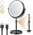 Benbilry 8.5″ Large Lighted Makeup Vanity Mirror with 3 Colors Dimmable Lights, Adjustable Height, Rechargeable 1X/10X Magnification Double-Sided 360?? Swivel, Cordless Standing Mirror Black