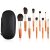 GOERTI Travel Makeup Brush Set, Mini Makeup brushes with Storage Bag Foundation Powder Concealers Contour Blush Eye Shadows Makeup Brush Set 9pcs With Bonus Protective Case (Brown)