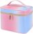IMCUZUR Makeup Bag Organizer Travel Toiletry Bag for Women, Water-resistant Cosmetic Bag for Girls, Travel Make Up Bag for Accessories Cosmetics Toiletries (Blue-Pink Gradient)
