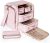 Prokva Travel Makeup Bag with 5 Removable Cases, Large Cosmetic Case Make up Organizer with Strap and Multiple Storage Pockets, Pink (Patented Design)