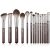 Jessup Makeup Brushes Set 15pcs Brown Make up Brushes Set Professional Premium Synthetic Foundation Eyebrow Concealer Blush Eyeshadow Contour Eyeliner Powder Blending Highlighter Brush, T498