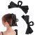 WOVOWOVO Black Bow Hair Clips, 2Pcs Bow-knot Hair Bows for Women Girls Large Claw Clips for Thick Thin Curly Hair Non-slip Satin Hair Bow Clips Elegant Hair Styling Accessories
