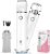 Cayzor Bikini Trimmer and Shaver for Women – 2-in-1 Wet/Dry Electric Body Hair Cordless Waterproof Facial Removal Razor Painless Trimming of Pubic Face Underarm Legs (White)