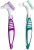 Mckkor Premium Hygiene Denture Cleaning Brush Set, Multi-Layered Bristles & Ergonomic Rubber Handle, for Denture Care(Purple & Green)