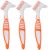 Angzhili 3 Pcs Denture Cleaning Brush,Portable Denture Brush Double Sided Brush for False Teeth Cleaning,Denture Care (Yellow)