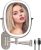 Rechargeable Wall Mounted Lighted Makeup Vanity Mirror, Double Sided 1X/7X Magnifying Mirror, 3 Color Lighting Option Dimmable, 360 Rotation Extension Foldable Arm, Oval Frame Shaving Light up Mirror