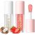 LANGMANNI Lip Oil,No-Sticky Gloss Lip Balm Lip Care,Fruit Flavoured Lip Oil For Dry Lip’s Moisturizing Hydrating And Nourishing (Strawberry+Coco)