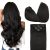 GOO GOO Clip-in Hair Extensions for Women, Soft & Natural, Handmade Real Human Hair Extensions, Natural black, Long, Straight #1B, 7pcs 120g 20 inches