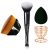 Duo Ended Foundation & Concealer Makeup Brush 2 in 1 Plus Large Flat Top Kabuki Flawless Foundation Brush, Black makeup sponge and Blender Holder By Bueart Design