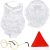 BigOtters Santa Costume Accessory, 4pcs Christmas Set with Glasses, Xmas Hat, Deluxe Long White Santa Claus Beard and Wig for Men Women Cosplay Dress up Props