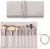 WiseBoy Makeup Brush Bag, Travel Makeup Brush Pouch, Roll Up Portable Cosmetic Organizer, PU Leather Make up Brush Case, Brushes Not Included