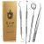 Dental Tools Set – Professional Stainless Steel Krisp Beauty 4 Pc Dental Pick Tartar Remover Plaque Scraper Probe Scaler Mouth Mirror Oral Hygiene Care Dentist Teeth Cleaning Kit for Adults, Kids, Pet