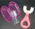 U-Shaped and Finger Kids Gum and Toothbrush (2, Pink Heart)