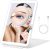 LUKYMIRO Rechargeable Travel Makeup Mirror with Lights, Portable Lighted Vanity Mirror with 10X Magnification, 70 LEDs 3 Color Lights, Touch Tabletop Folding Compact Cosmetic Mirror White