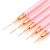 Lerpdaoo Nail Art Liner Brushes, 5Pcs Painting Nail Art Brush Set Nail Dotting Drawing Tool for Long Lines, Thin Details, Fine Drawing Sizes 4/8/12/20/25mm(Pink)