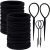 Aigee 56Pcs Black Hair Ties-4MM,4pcs Topsy Tail Hair Tools, Hair Loop Styling Tool,Elastic Hair Rubber Bands,Ponytail Holders for Women, Men,Girl Thick Hair, French Braid Tool Loop for Hair Styling