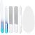 6 Pcs Glass Nail File and Nail Shiner Set Includes 2 Manicure Pedicure Glass Nail File 1 Cuticle Trimmer 2 Nano Finger Nail File 1 Nano Foot Scrubber Callus Remover Foot Care Pedicure (Blue Gradient)