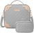 AIJIEKE Travel Makeup Bag, Cosmetic Bag with Small Toiletry Bag, Large Makeup Brush Organizer, Travel Essentials Makeup Case, Make up Bag with Handle and Adjustable Shoulder Strap, Grey