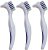 Juniper’s Secret Denture Cleaner Brushes – Dual Sided Toothbrush with Ergonomic Rubber Handle for Dental Denture Care – Cleaning Brush Set 3-Pack Free Eyeglass Pouch