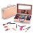 Makeup Kit for Women,All in One Makeup Gift Set for Girls in Cosmetic Train Case (Gold) With Mirror,Full Starter Cosmetic Kit Includes Eyeshadow Palette,Lipgloss,Blushes