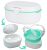 MURRI&MURRDI Retainer Case, Denture Bath Box with Strainer Basket, Mouth Guard Case, Braces Cleaner Cup, Cute Denture Holder Storage Soak Container for Travel Cleaning (D White)