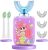 Geacker Kids Electric Toothbrushes, U Shaped Toothbrush Kids Sonic Automatic Brush with 5 Brush Head 6 Sonic Clean Modes IPX7 Waterproof Mermaid Design Rechargeable Smart Timer for Children 8-14