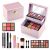 Color Nymph Makeup Kit For Teens Girls With Recyclable And Key-Lockable Cabinet Included 17-Colors Eyeshadows Blushes Bronzer Highlighter Lipstick Brushes Mirror(Pink)