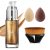 Body Shimmer Oil, Body Highlighter Makeup Waterproof Long Lasting Moisturizing Bronze Body Luminizer Glow For Face & Body, Liquid Illuminator Body Highlighter 1.35oz/Jars, Makeup Brush Include (4# Glistening Bronze)