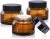 1.7 oz Glass Cosmetic Jars with Lids,3 Pack Amber Small Glass Jars with Lids,50 ml Empty Glass Makeup Containers for Sample, Cream, Lotion (1.7 oz, Amber)