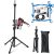 Klvied Wig Stand Tripod Upgraded, Double Locking Adjustable Mannequin Head Stand, Reinforced Metal Wig Head Stand with Tool Tray for Cosmetology Hairdressing Training, Black (53.5 Inches)