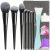 YUE SHEN NAN Makeup Brushes, 7Pcs Premium Synthetic Make up Brush Set, Eye Shadow Foundation Powder Blush Silicone Mask Brush Tools Kit, Blending Sponge Makeup Bag, Professional Beauty Tools.(Black)