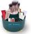 Makeup Brush Organizer,5 Slots 360° Degree Rotating Desk Pen Holder,Makeup Brushing Holder,Cosmetic Brushes Storage Holder,Cute Pencil Cup Pot,Desk Organizer and Accessories for Vanity (Dark Green)