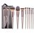 HIS J Makeup Brush set 10 Pcs Powder Contour Eye shadows Blush Blending Makeup Brushes w/black case