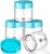 4 Pieces Round Clear Wide-mouth Leak Proof Plastic Container Jars with Lids for Travel Storage Makeup Beauty Products Face Creams Oils Salves Ointments DIY Making or Others (Blue, 2 Ounce)