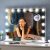 LUXFURNI Hollywood Mirror with Lights, Makeup Mirrors Vanity Mirror with 15 LED Bulbs, 3 Colors Modes & Adjustable Brightness, 10x Magnification, USB Charging (23″x 18″)