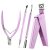 Melodysusie Acrylic Nail Clippers 4 in 1 Set, Adjustable Stainless Steel Nail Clippers for Acrylic Nails Tips, Professional Cuticle Nipper Cutter Cuticle Pusher Remover, Pink