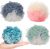 Rukinovi 4Pcs Loofah Sponges,Shower Sponge Soft Mesh Exfoliating Body Scrubber for Bath and Shower,Gorgeous Colors Scrubber Cleaning Bathing Accessories(A-Round)