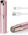 Facial Hair Removal for Women Painless Hair Remover, Waterproof Shaver Razor Hair Remover with LED Light for Face Bikini Peach Fuzz Upper Mustache Lip Chin (Rose Gold)